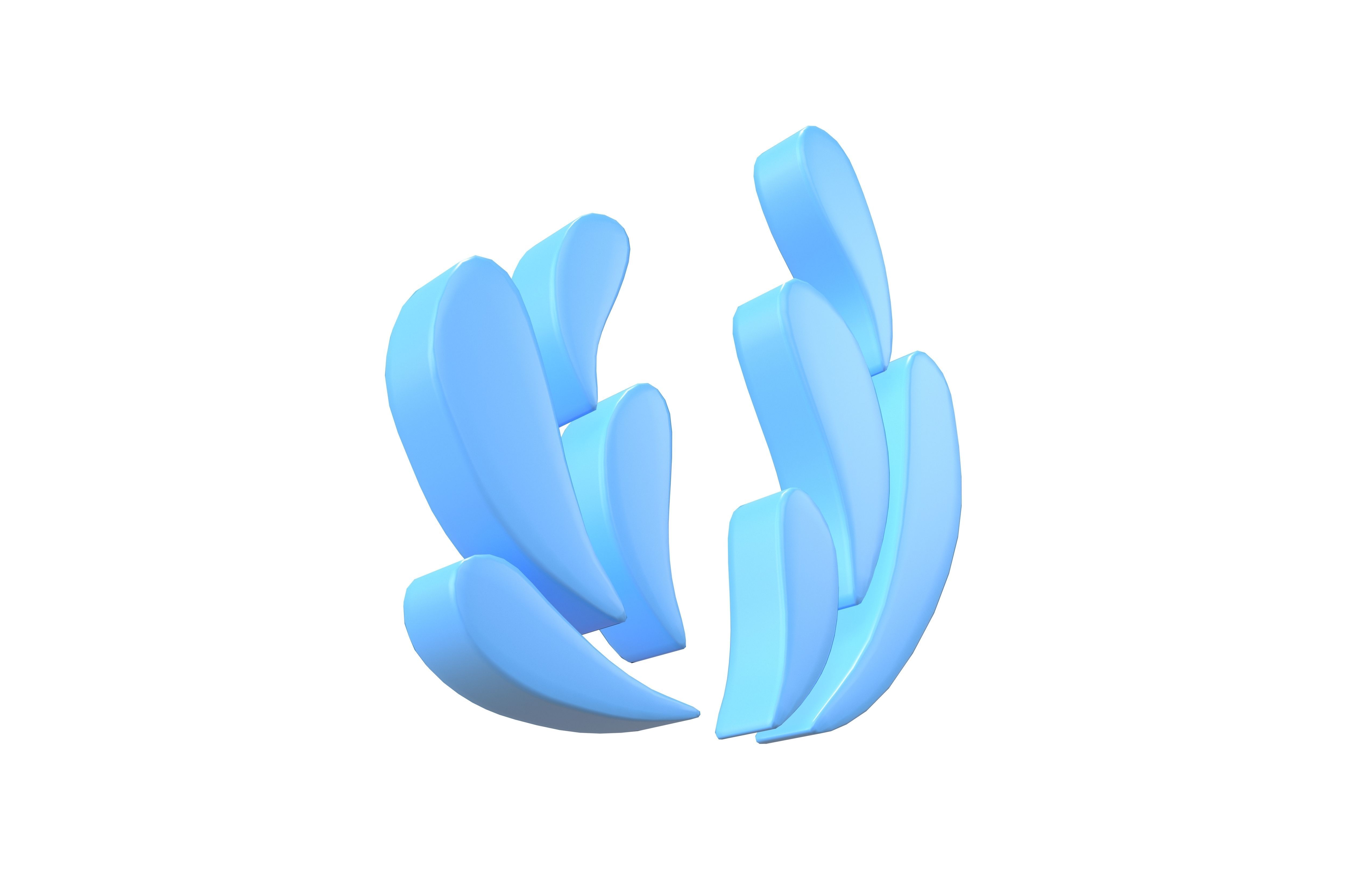 Wave Symbol v4 002 Low-poly 3D model_3
