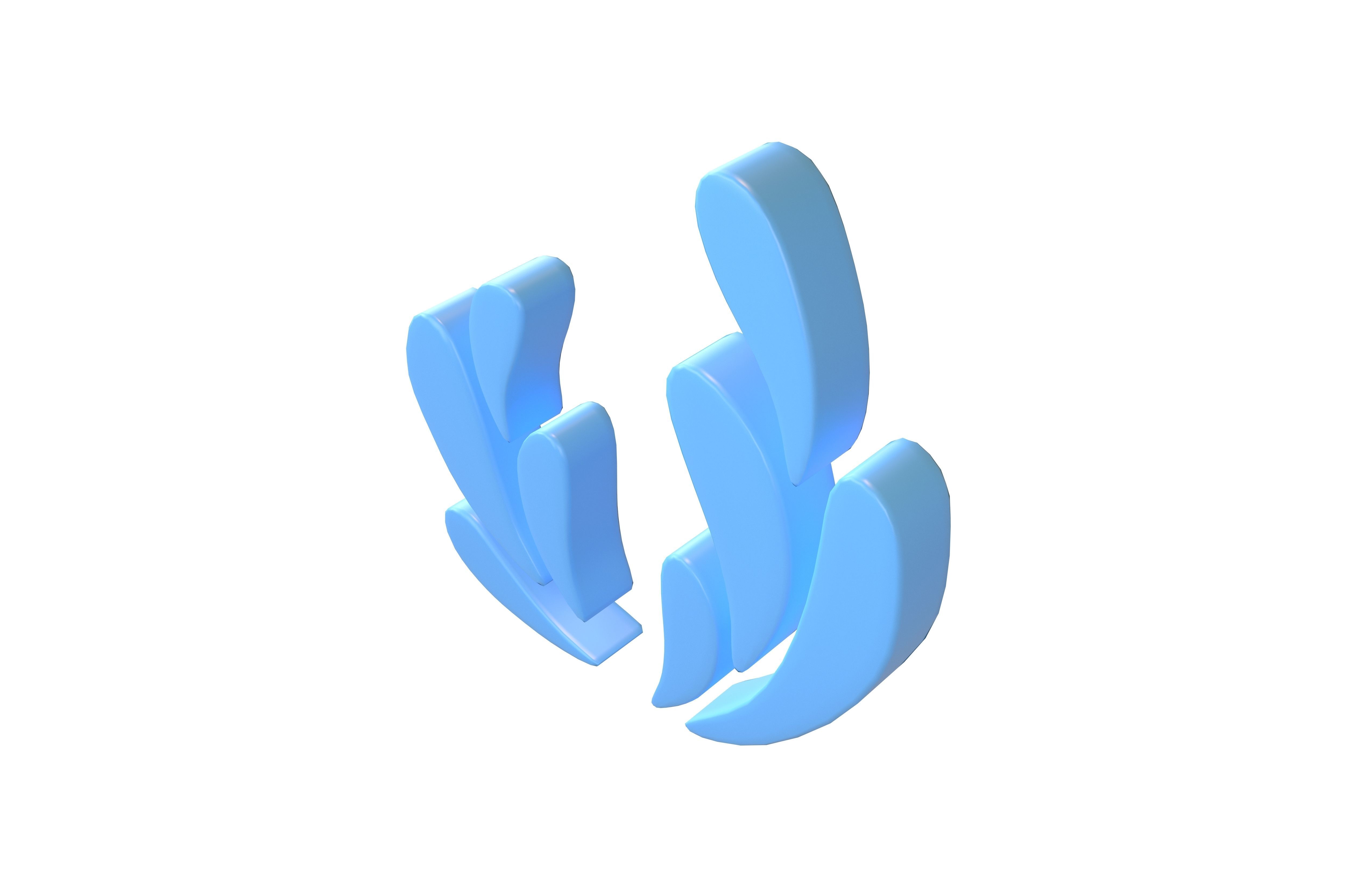 Wave Symbol v4 002 Low-poly 3D model_2