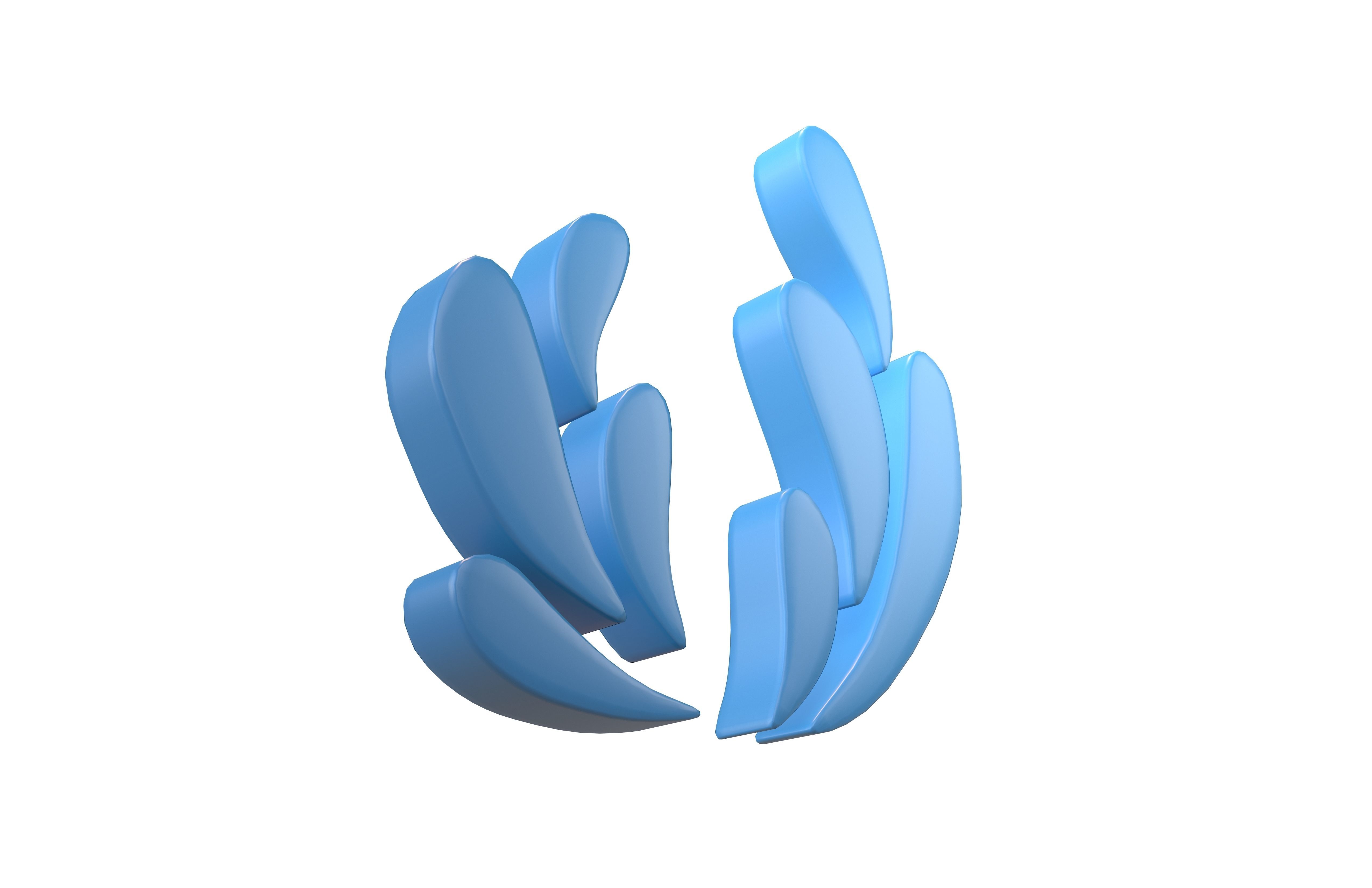 Wave Symbol v4 003 Low-poly 3D model_3