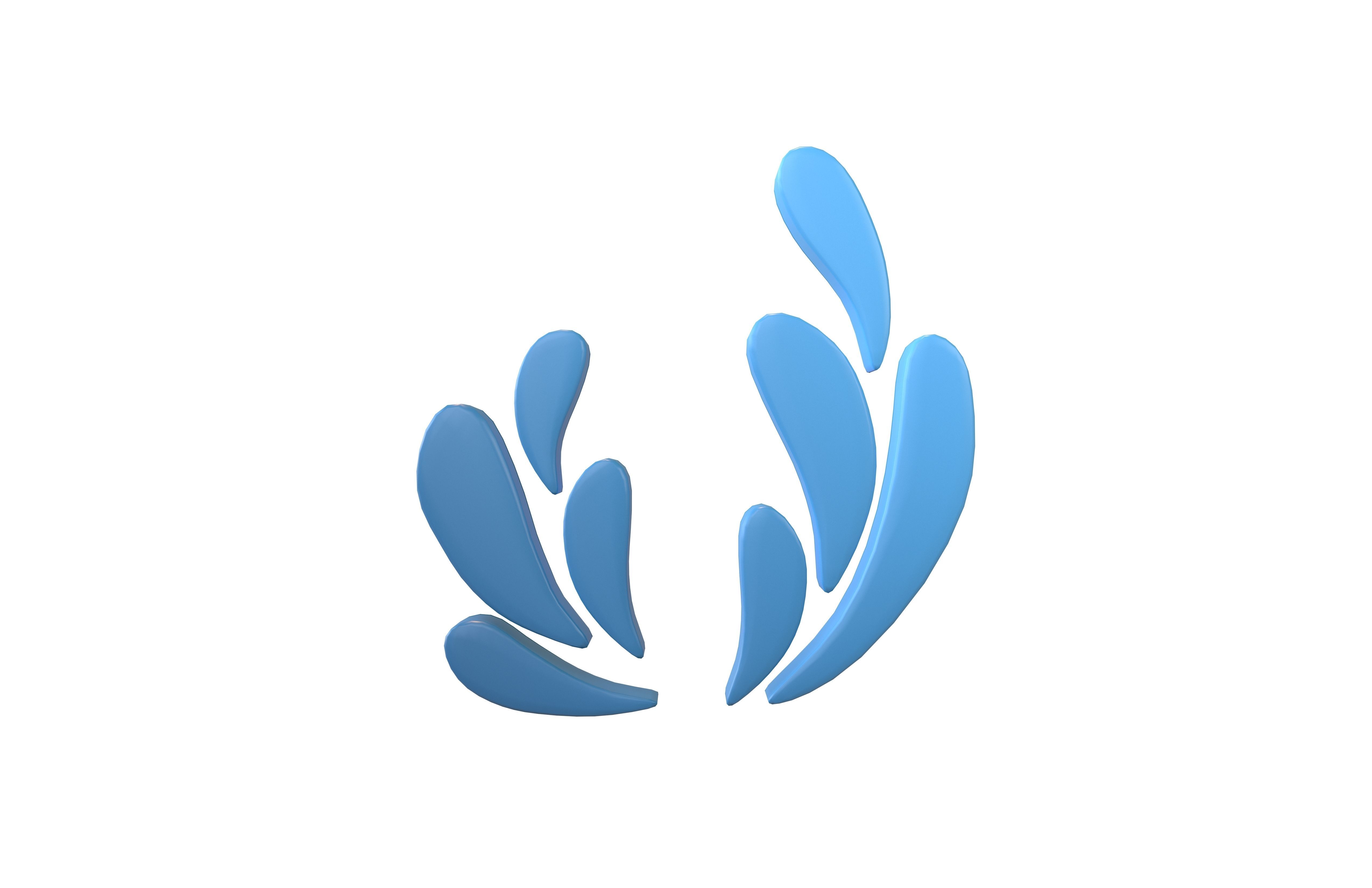 Wave Symbol v4 003 Low-poly 3D model_1