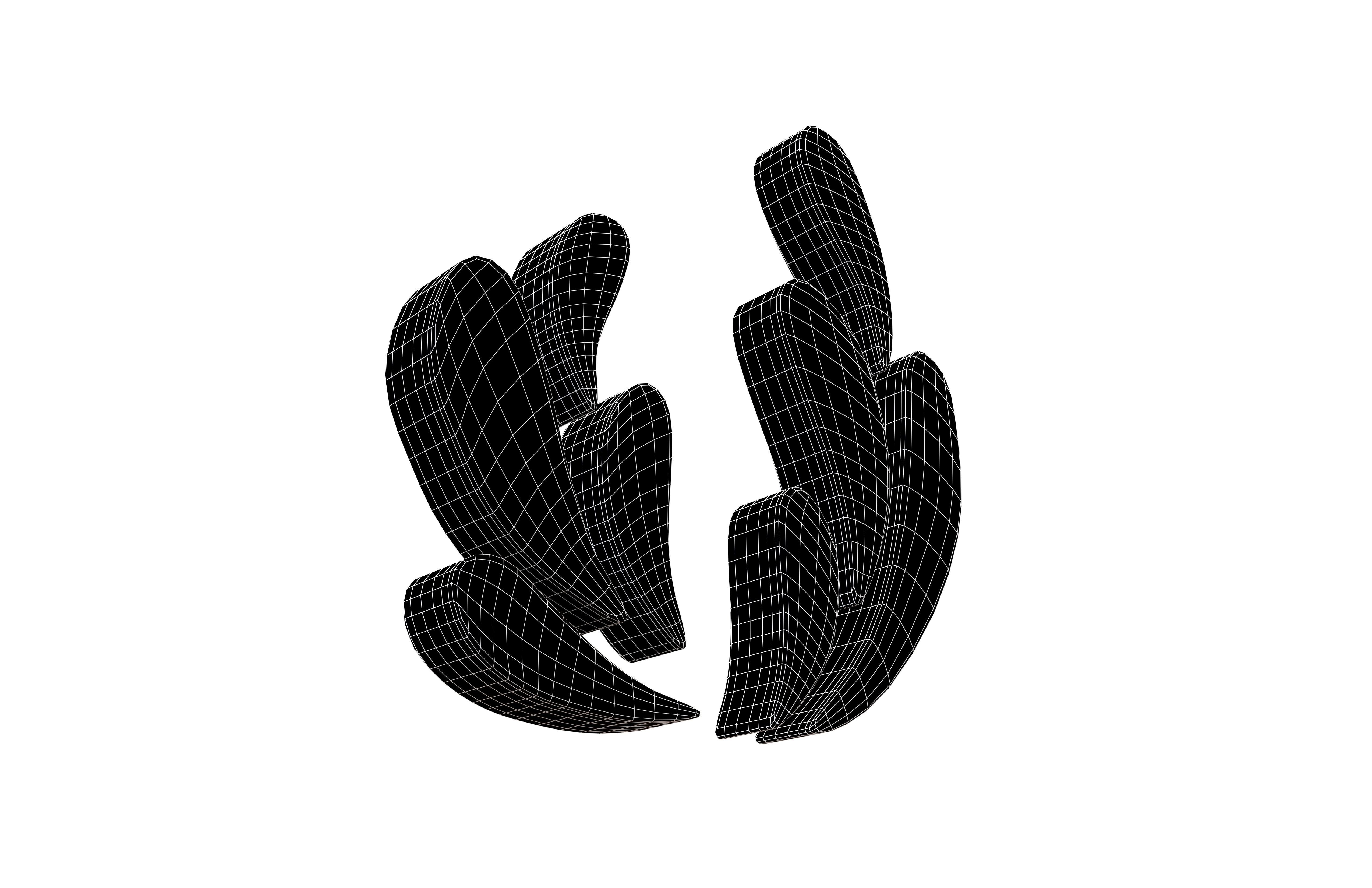 Wave Symbol v4 003 Low-poly 3D model_7