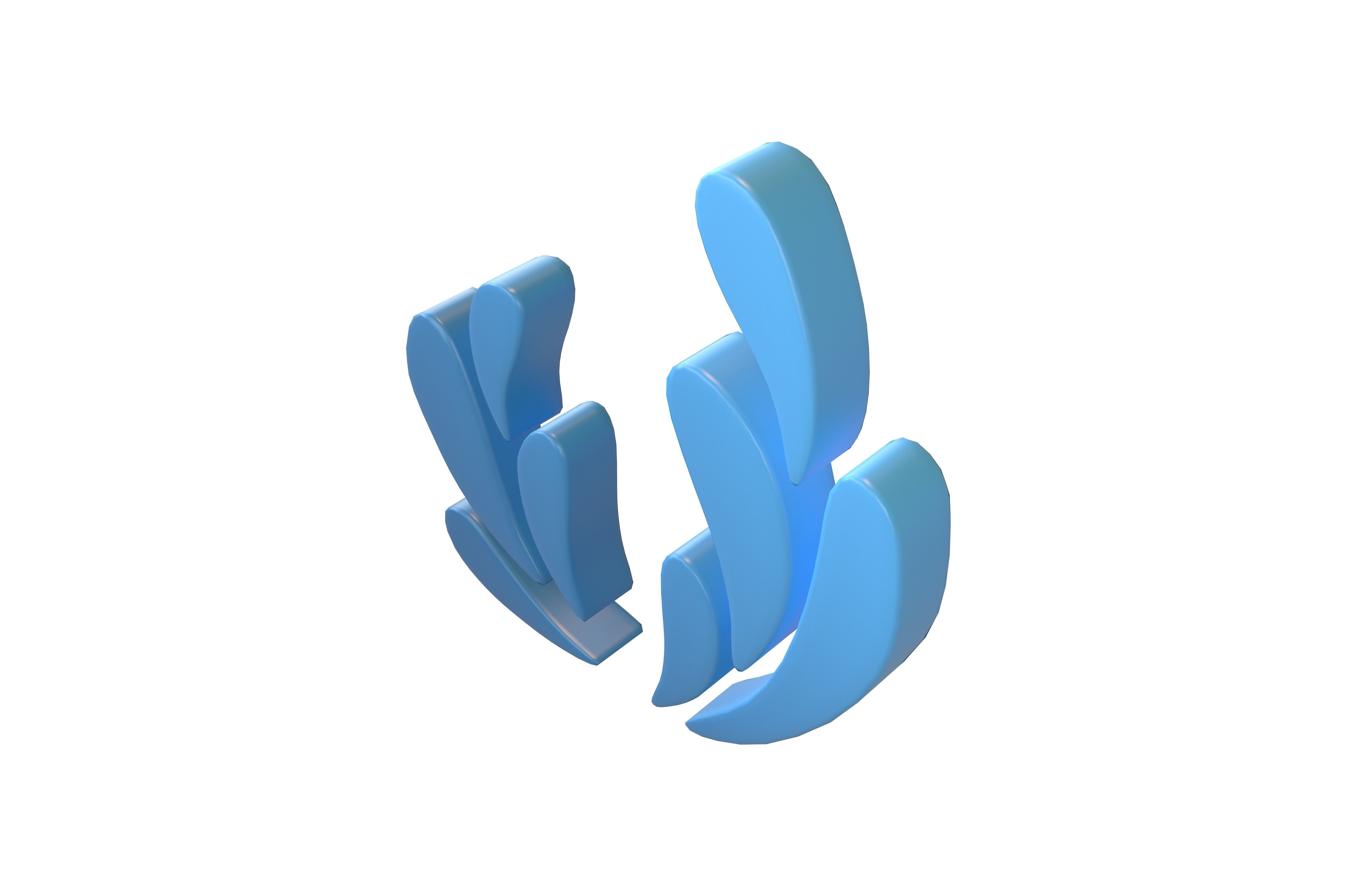 Wave Symbol v4 003 Low-poly 3D model_2