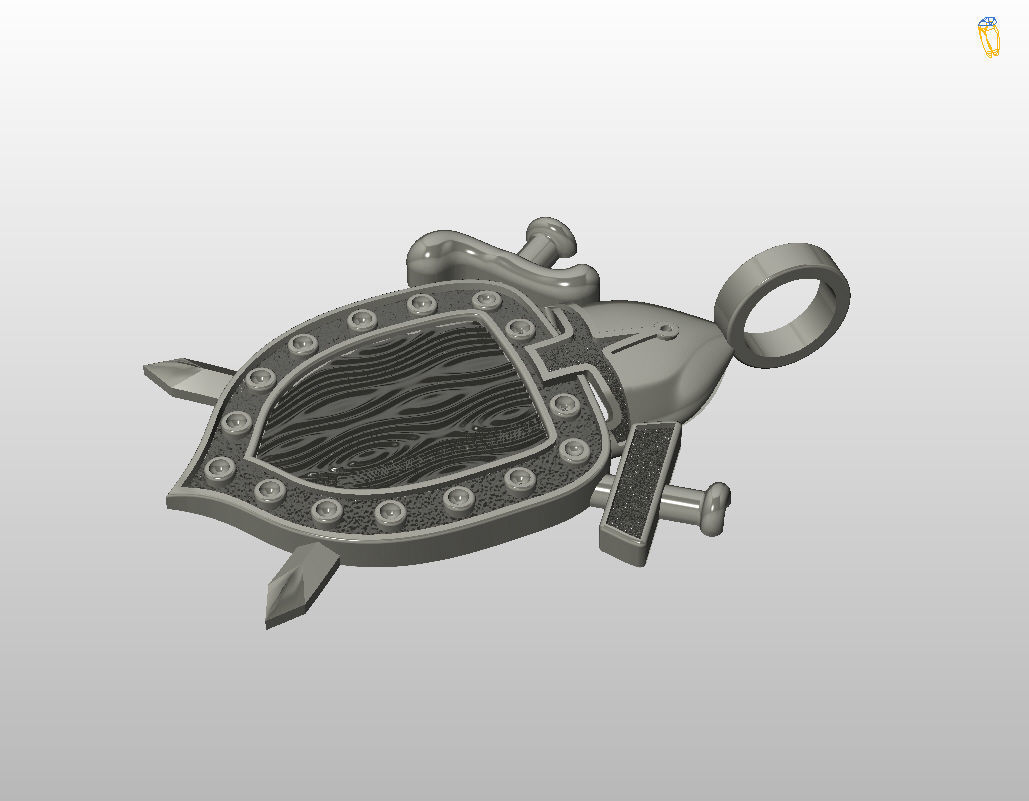 Shield pendant 3D print model_15