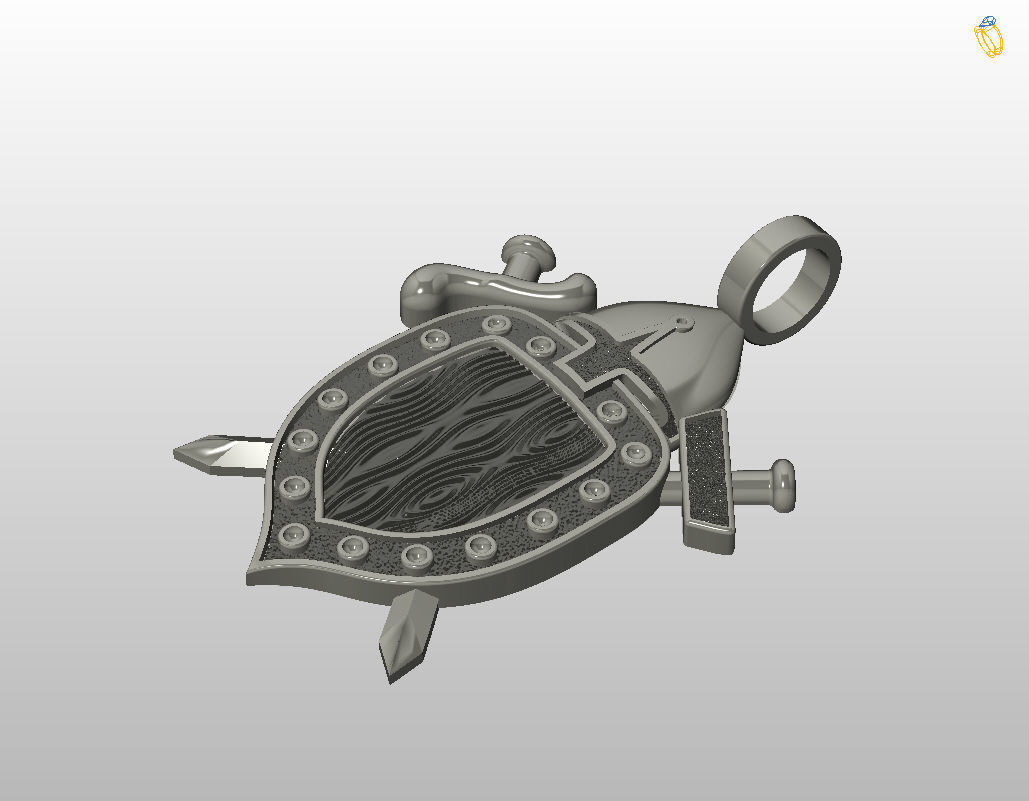 Shield pendant 3D print model_28