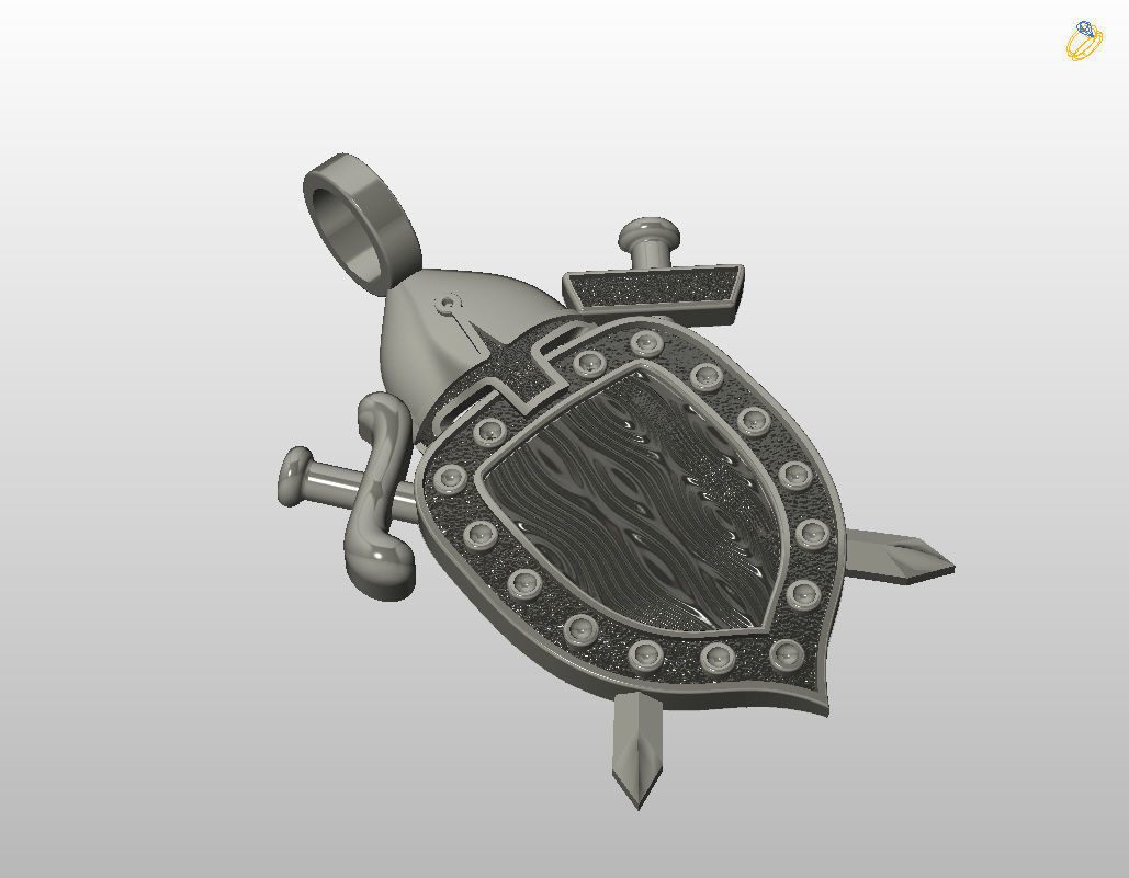 Shield pendant 3D print model_29