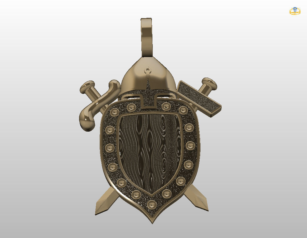 Shield pendant 3D print model_33
