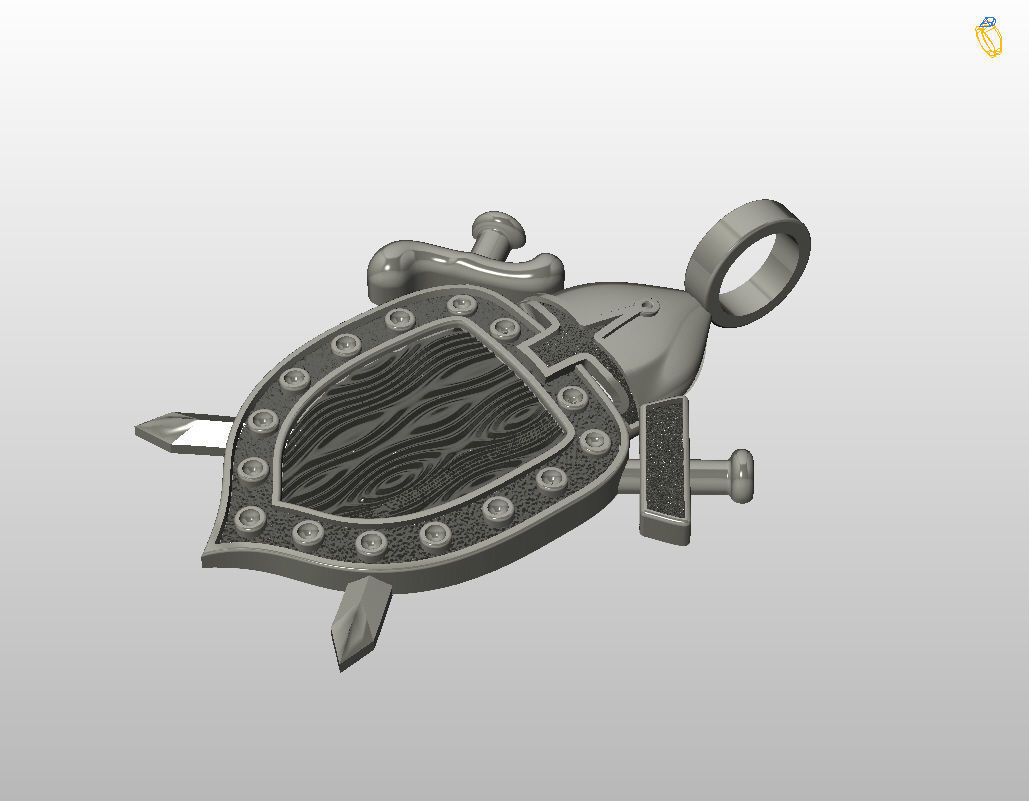 Shield pendant 3D print model_13