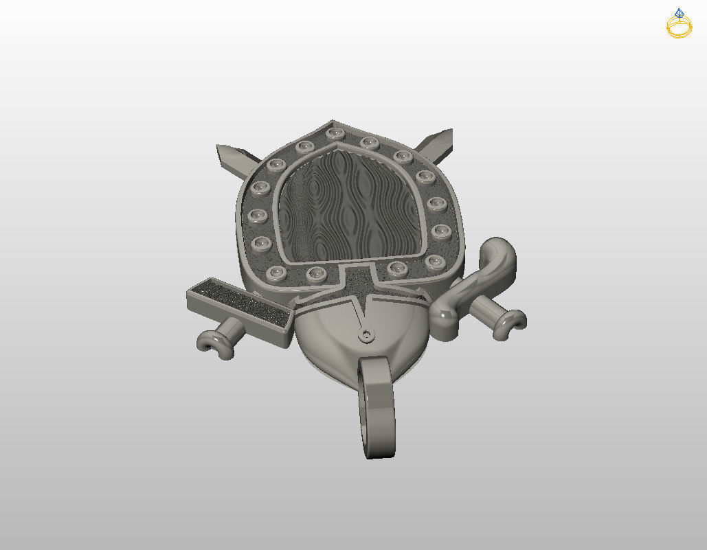 Shield pendant 3D print model_26