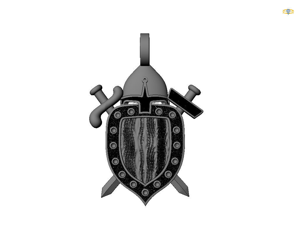 Shield pendant 3D print model_22