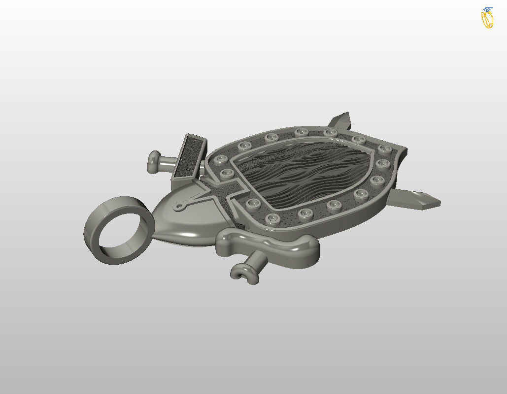 Shield pendant 3D print model_17