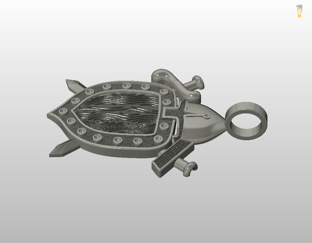 Shield pendant 3D print model_25