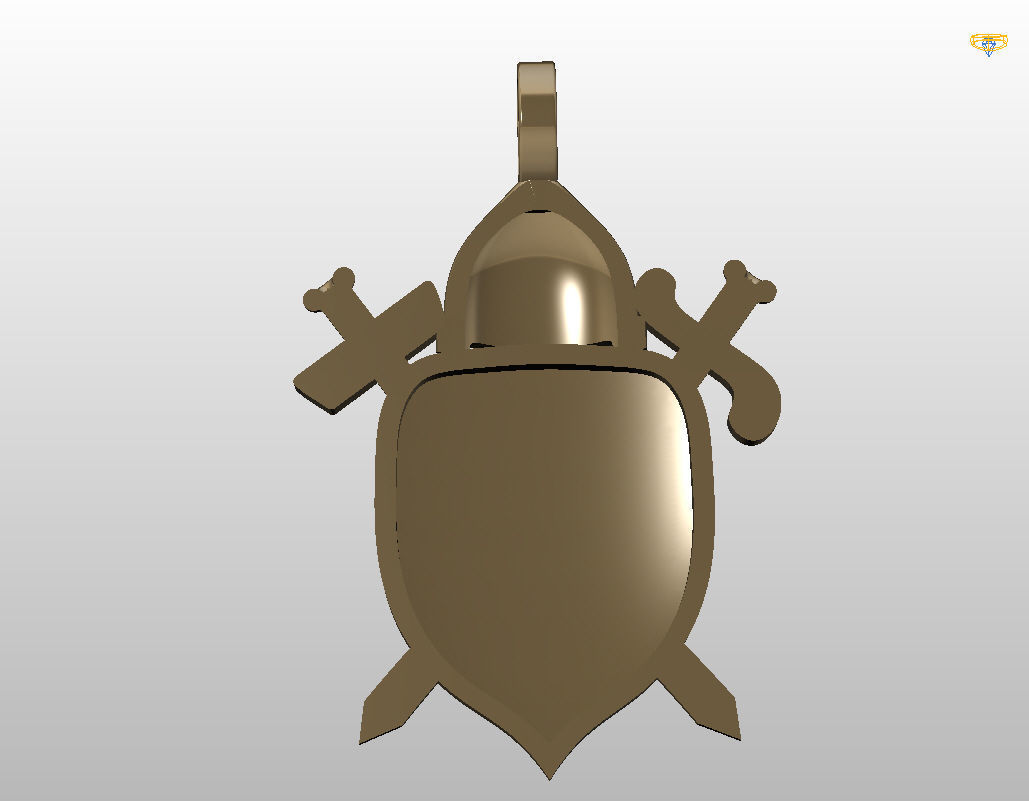 Shield pendant 3D print model_6
