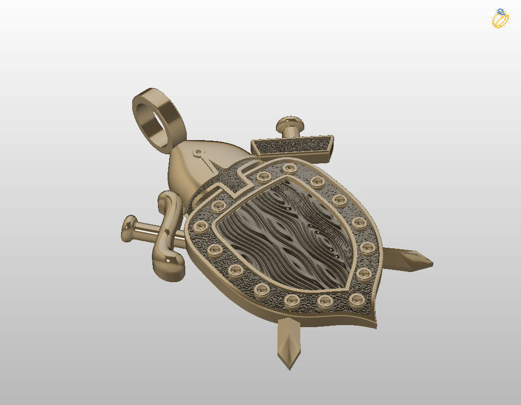 Shield pendant 3D print model_4