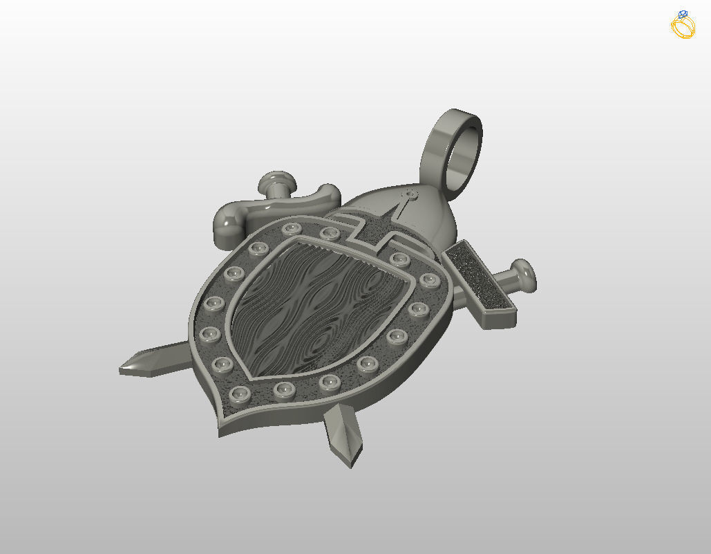 Shield pendant 3D print model_16