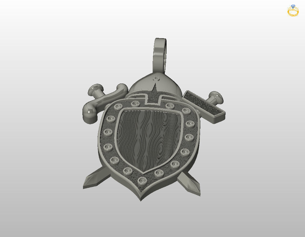 Shield pendant 3D print model_27