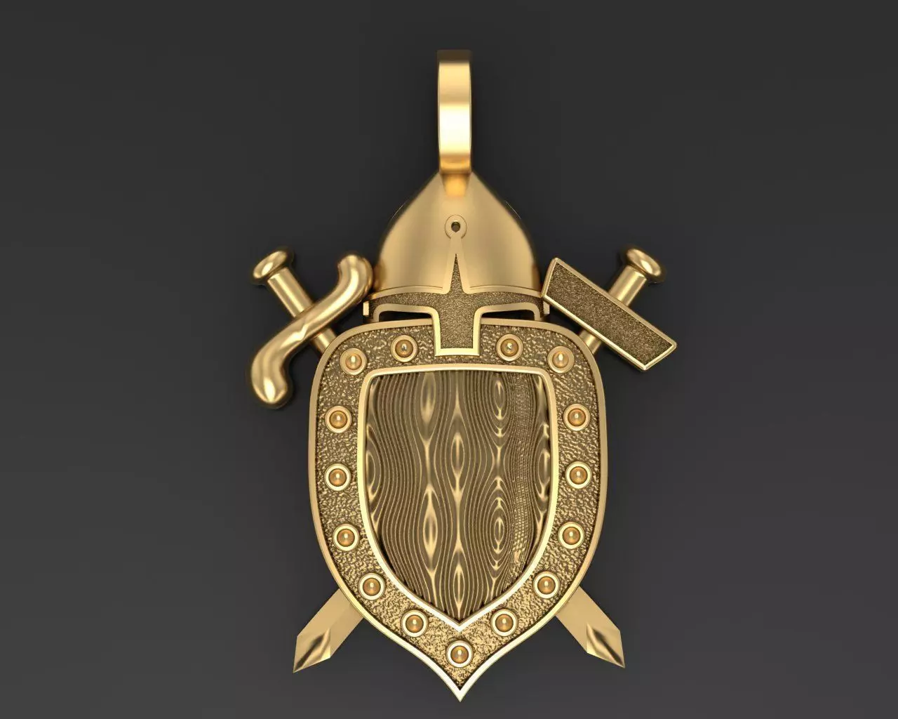 Shield pendant 3D print model_0