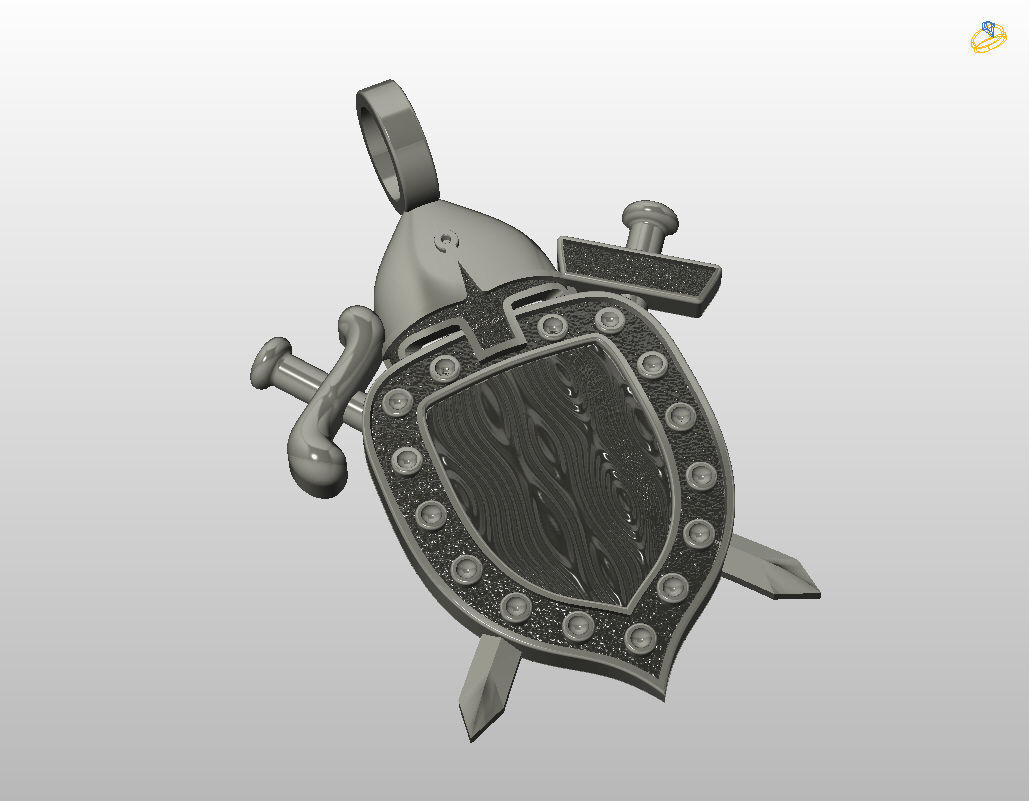 Shield pendant 3D print model_32