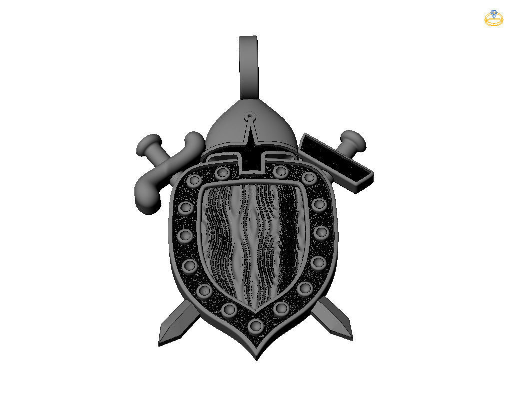 Shield pendant 3D print model_34