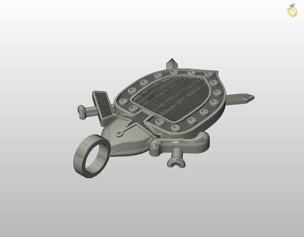Shield pendant 3D print model_18