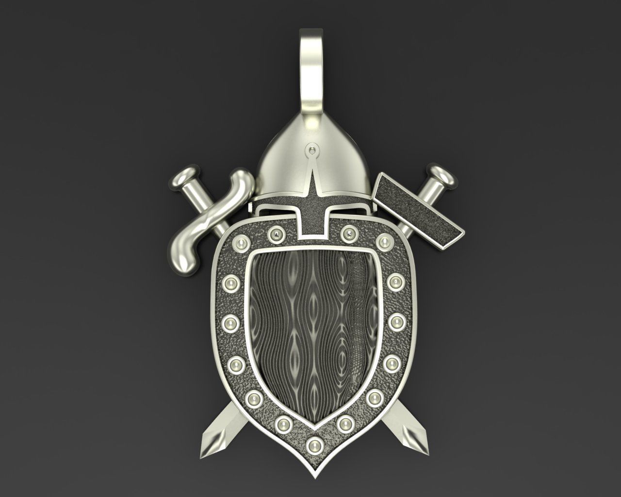 Shield pendant 3D print model_1