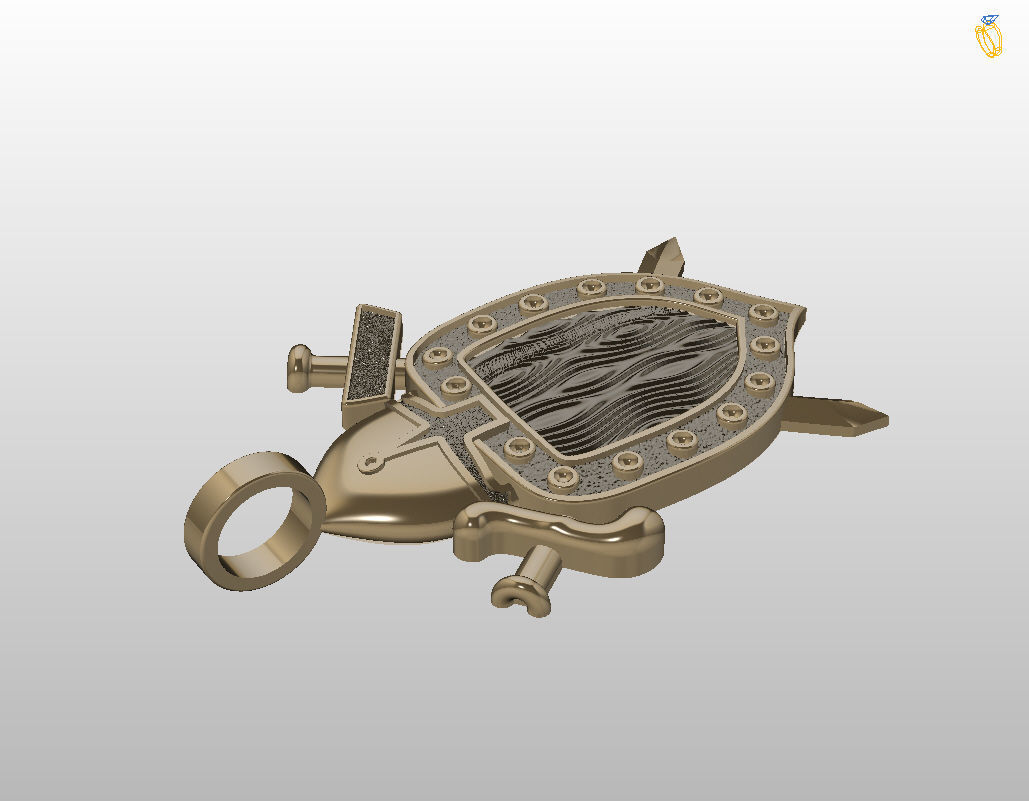 Shield pendant 3D print model_38