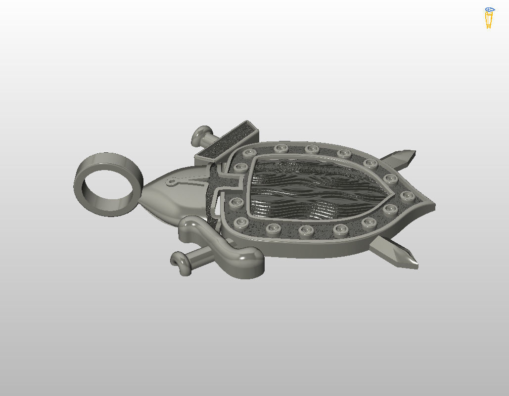 Shield pendant 3D print model_31
