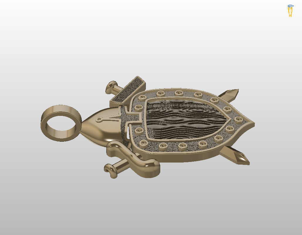 Shield pendant 3D print model_12