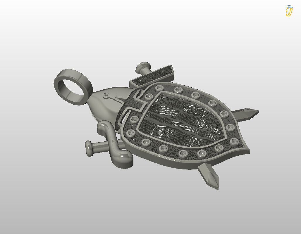 Shield pendant 3D print model_19