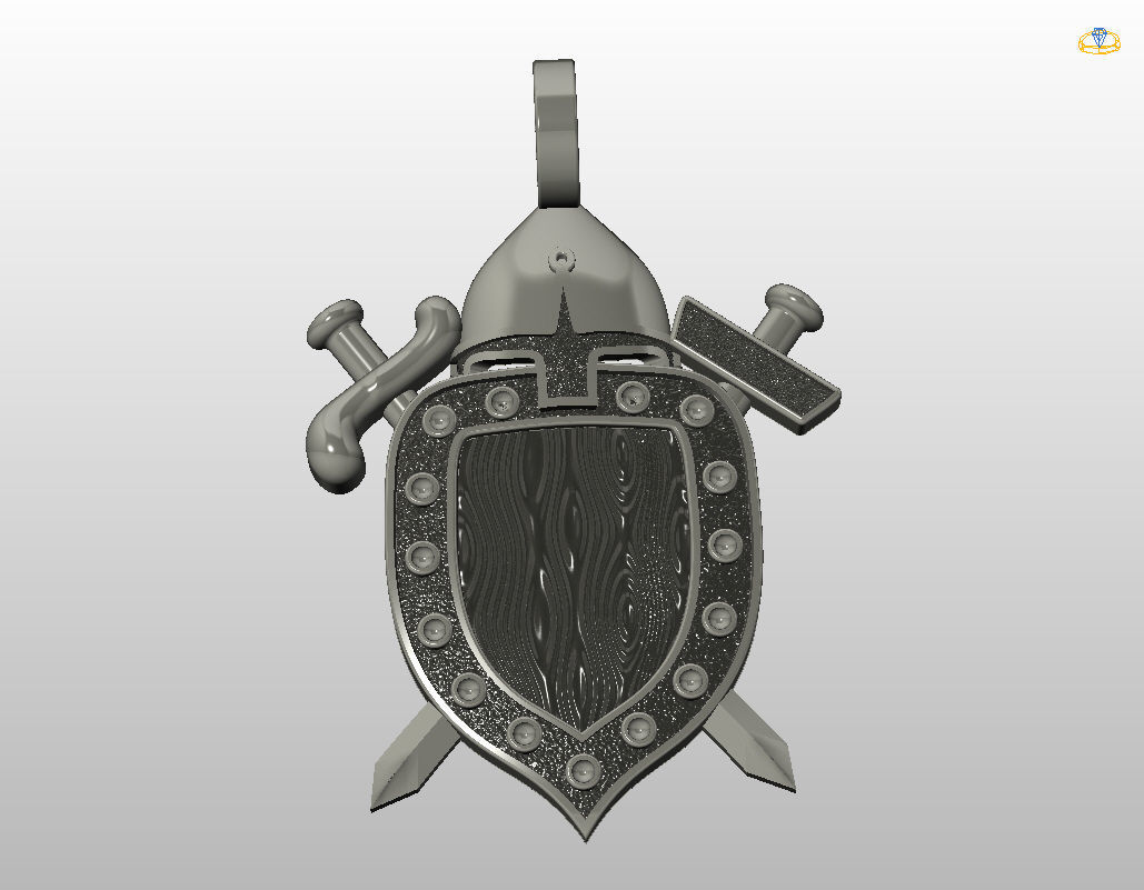 Shield pendant 3D print model_20