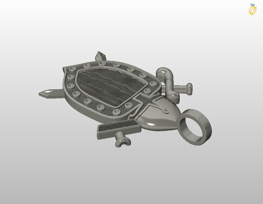 Shield pendant 3D print model_37