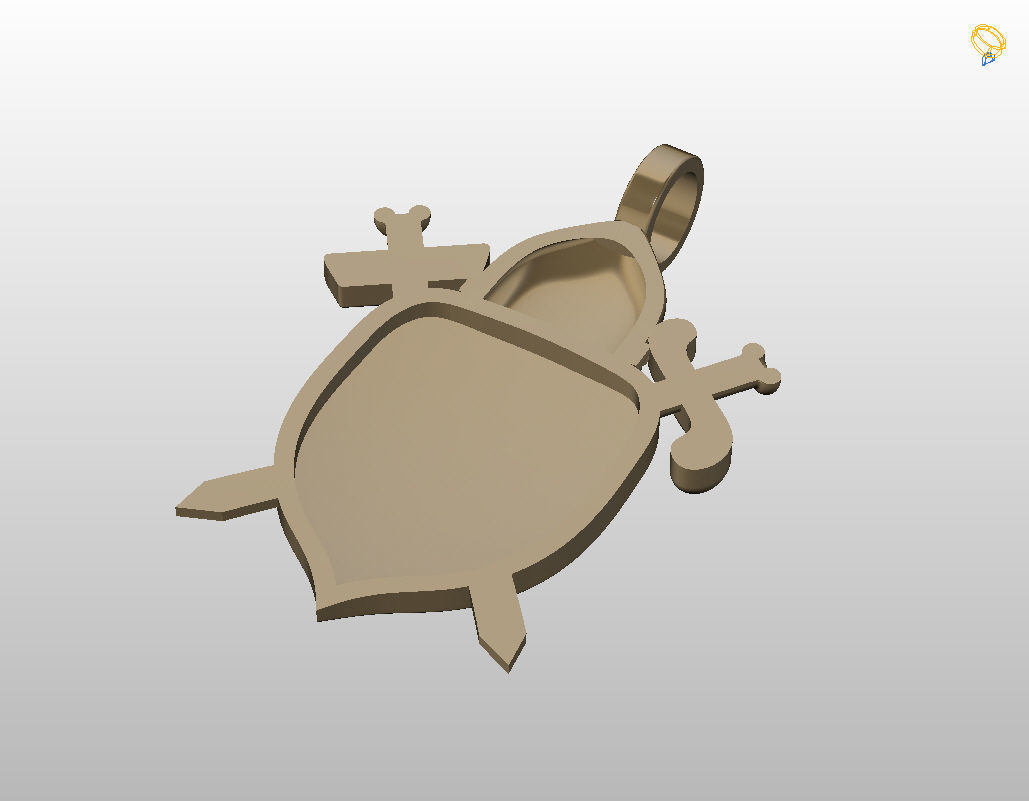 Shield pendant 3D print model_35