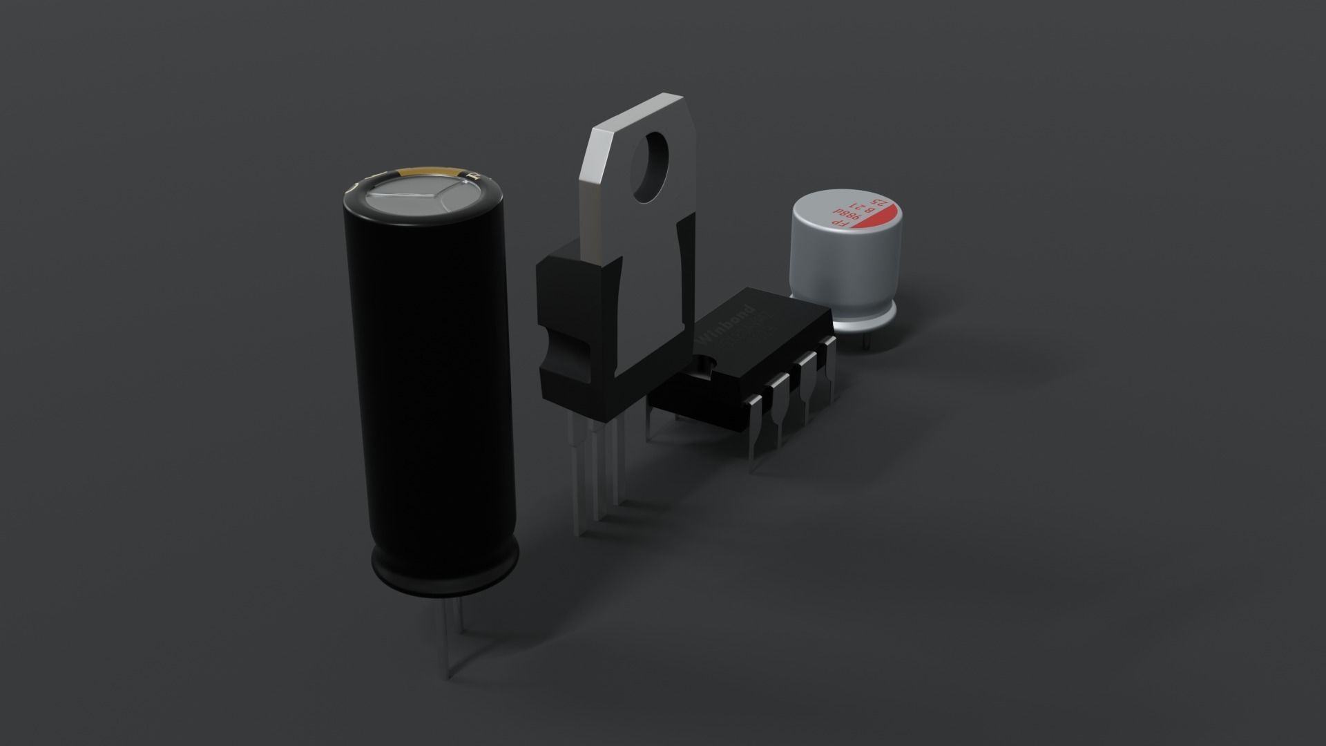Circuit board micro chip component 3D model_4