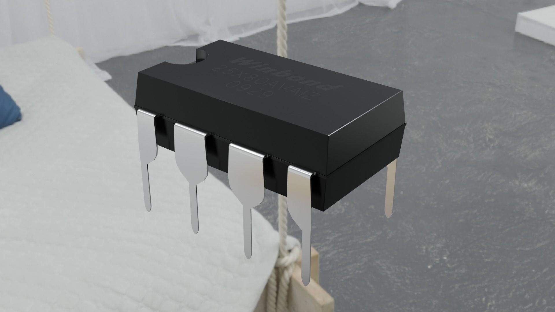 Circuit board micro chip component 3D model_15