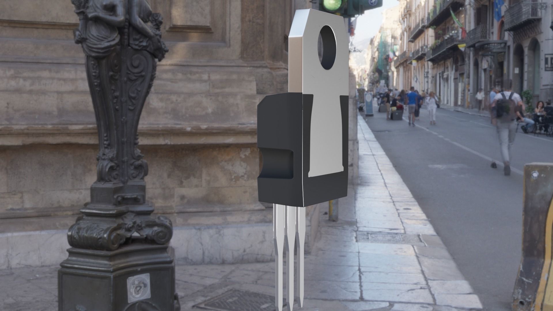 Circuit board micro chip component 3D model_19