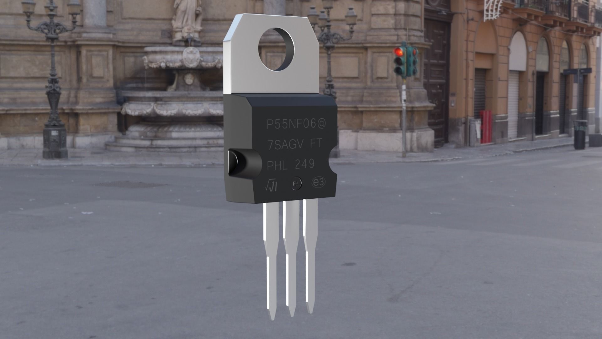 Circuit board micro chip component 3D model_22