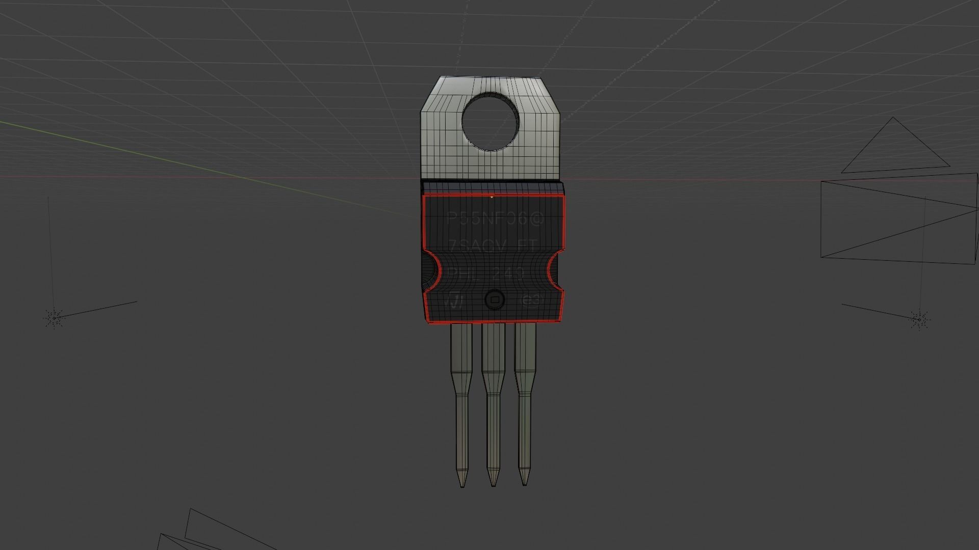 Circuit board micro chip component 3D model_25