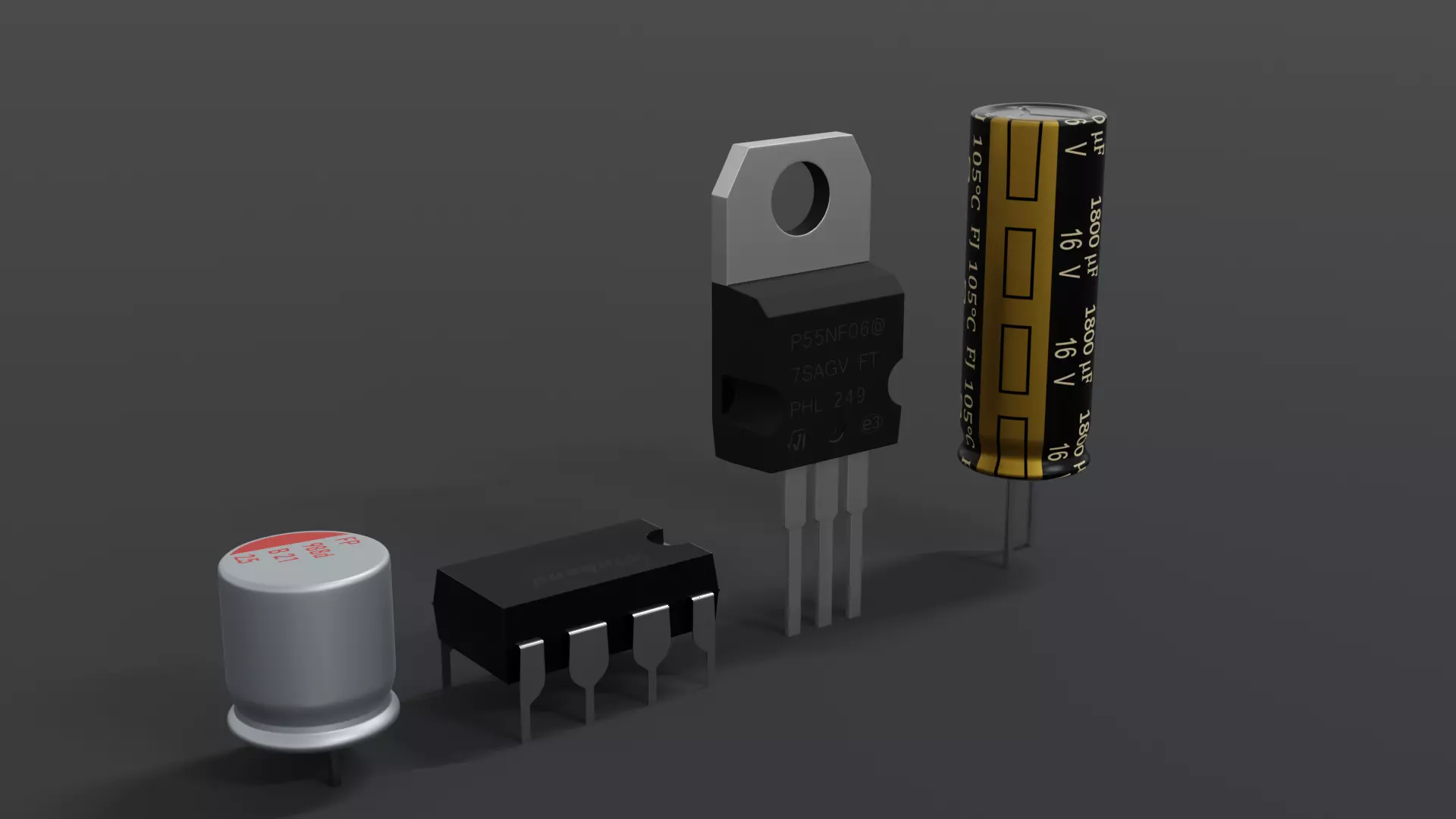 Circuit board micro chip component 3D model_0