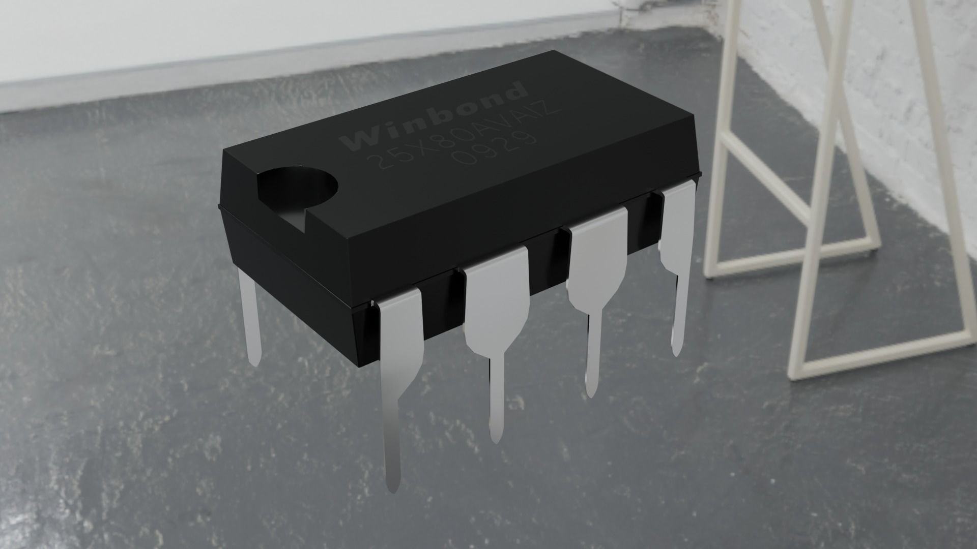 Circuit board micro chip component 3D model_13