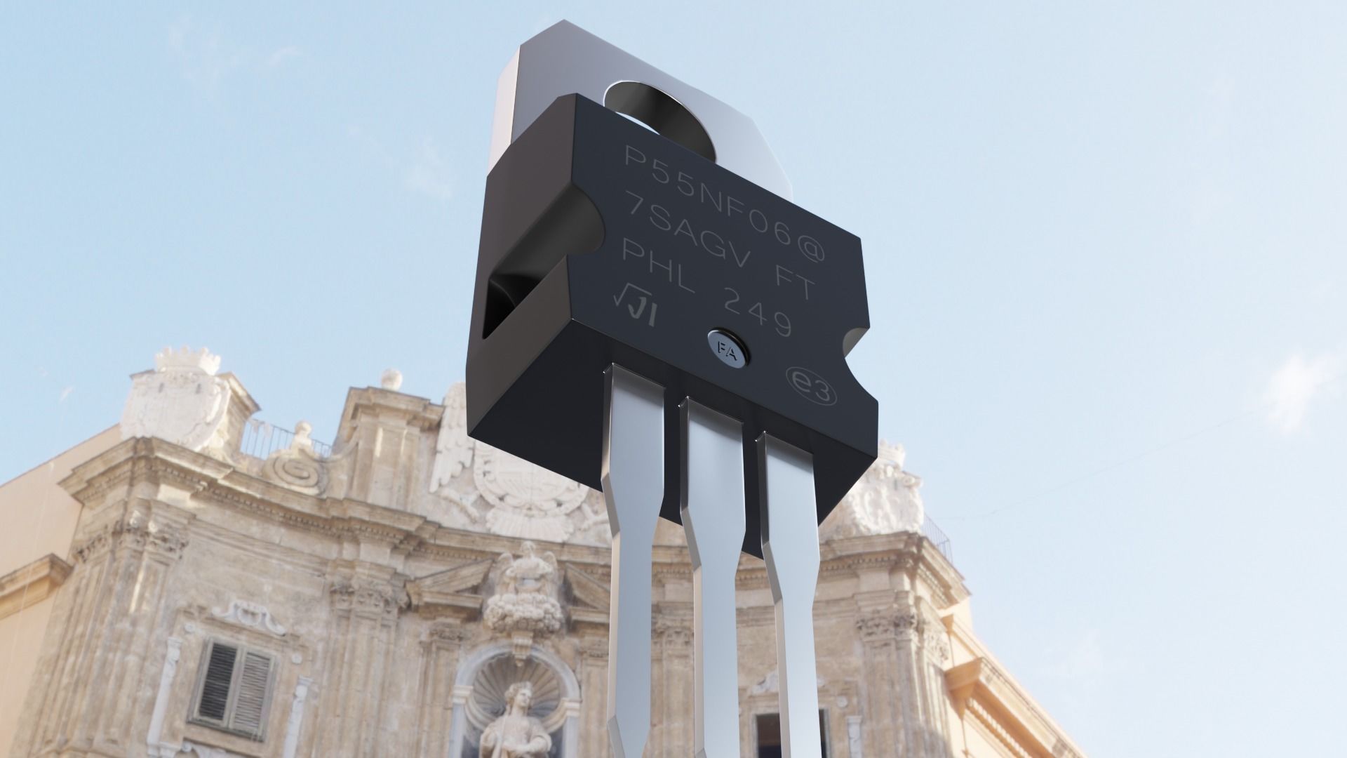 Circuit board micro chip component 3D model_20