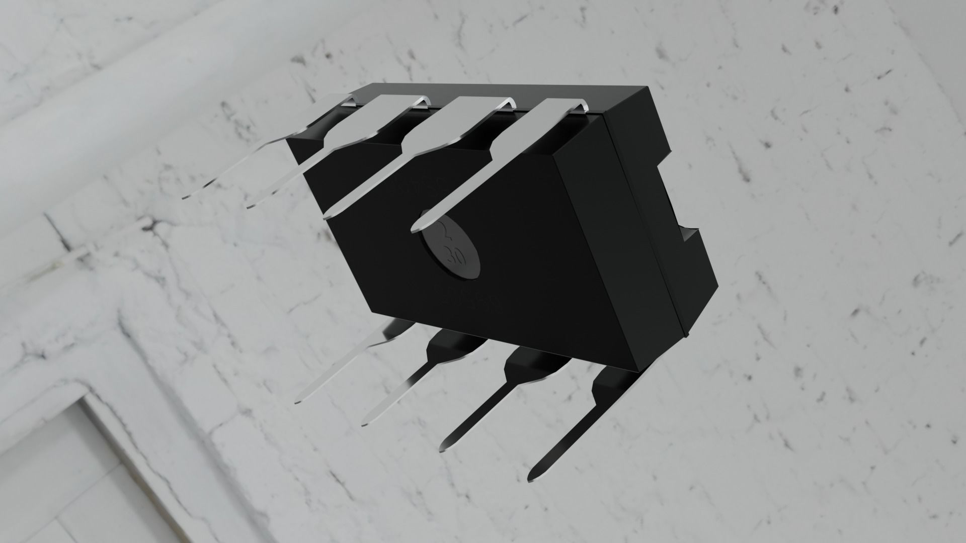 Circuit board micro chip component 3D model_17