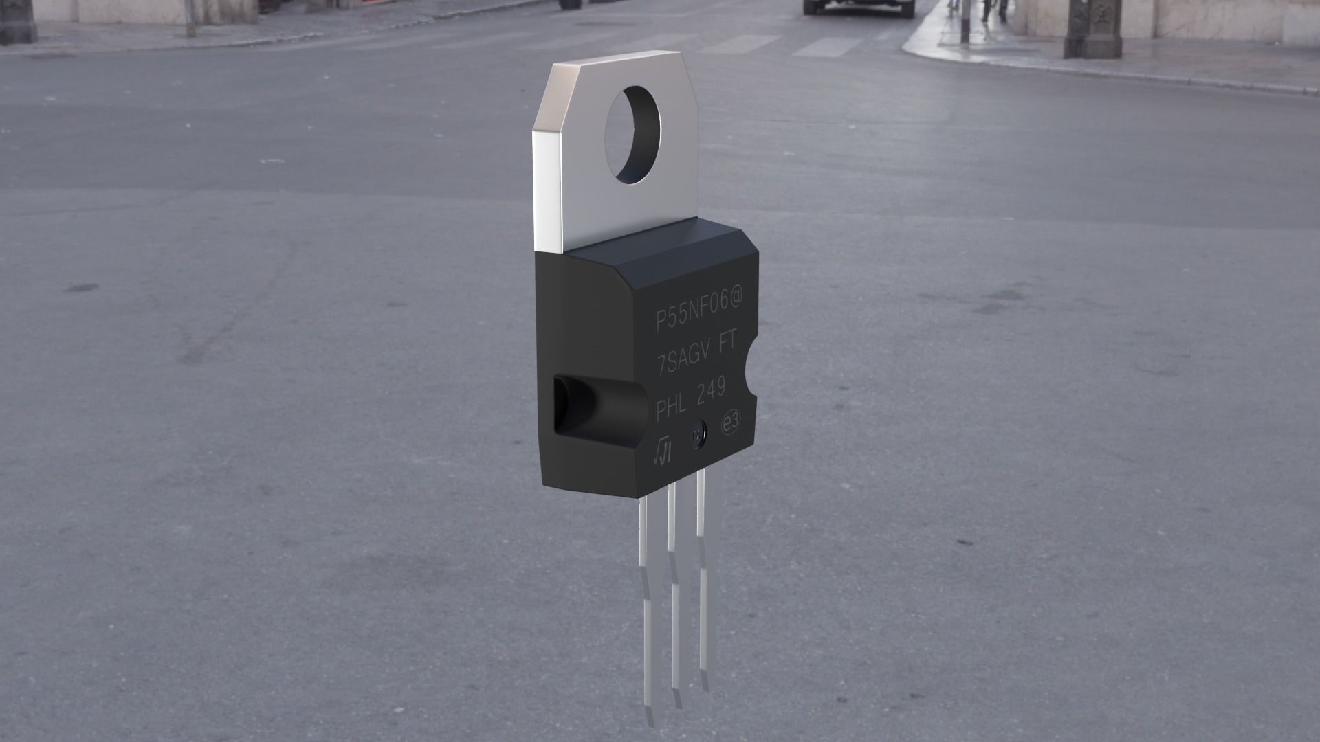 Circuit board micro chip component 3D model_21