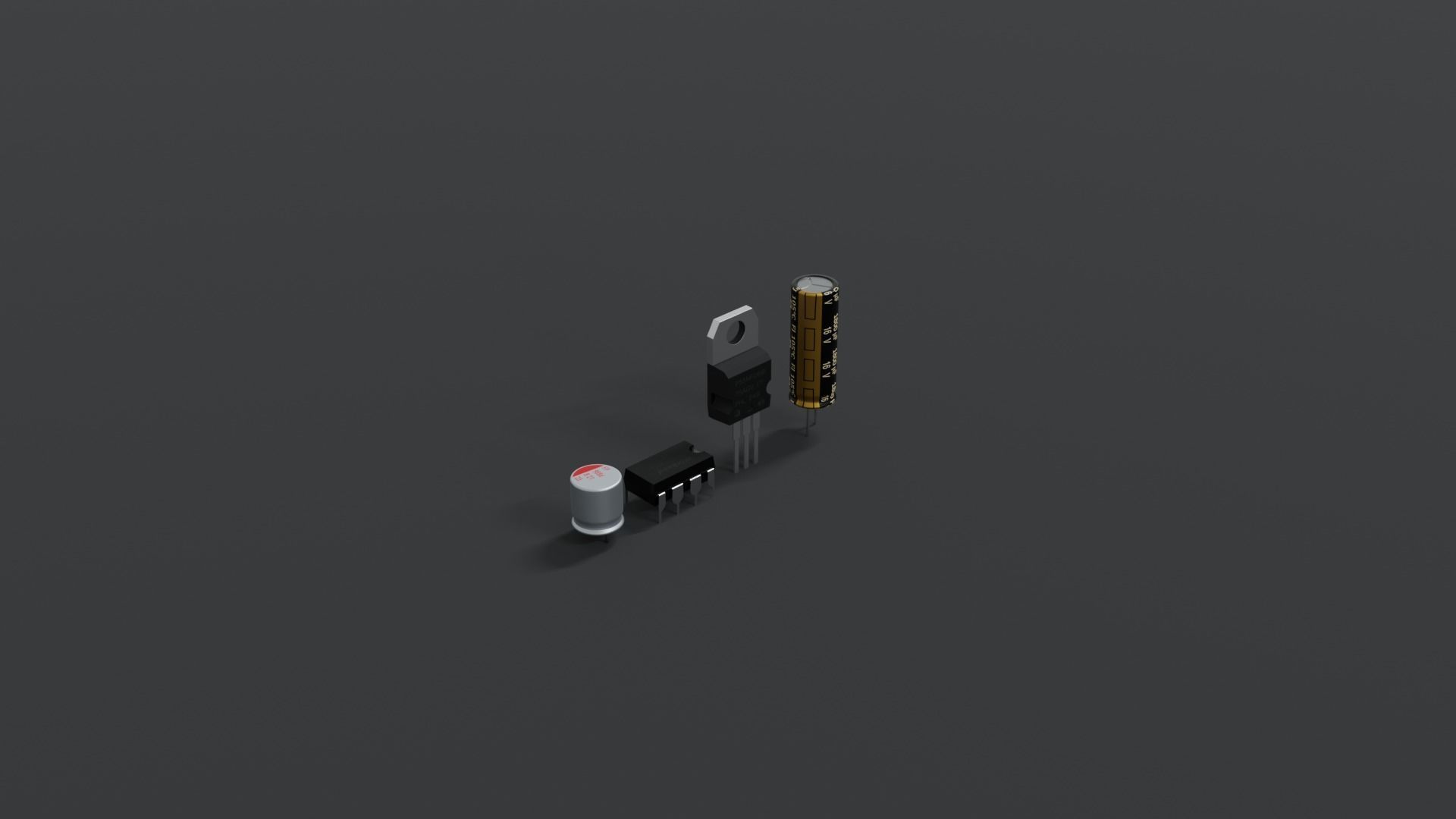 Circuit board micro chip component 3D model_6