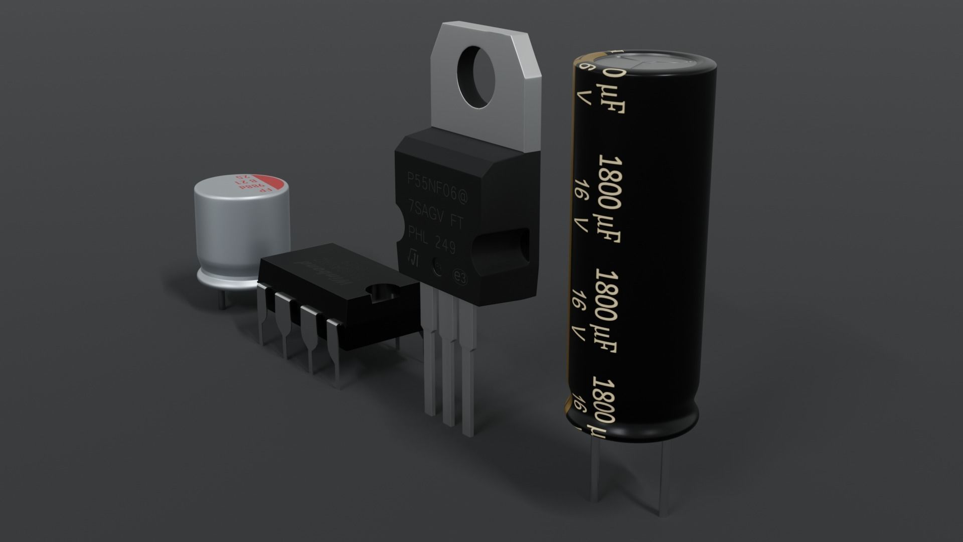 Circuit board micro chip component 3D model_3