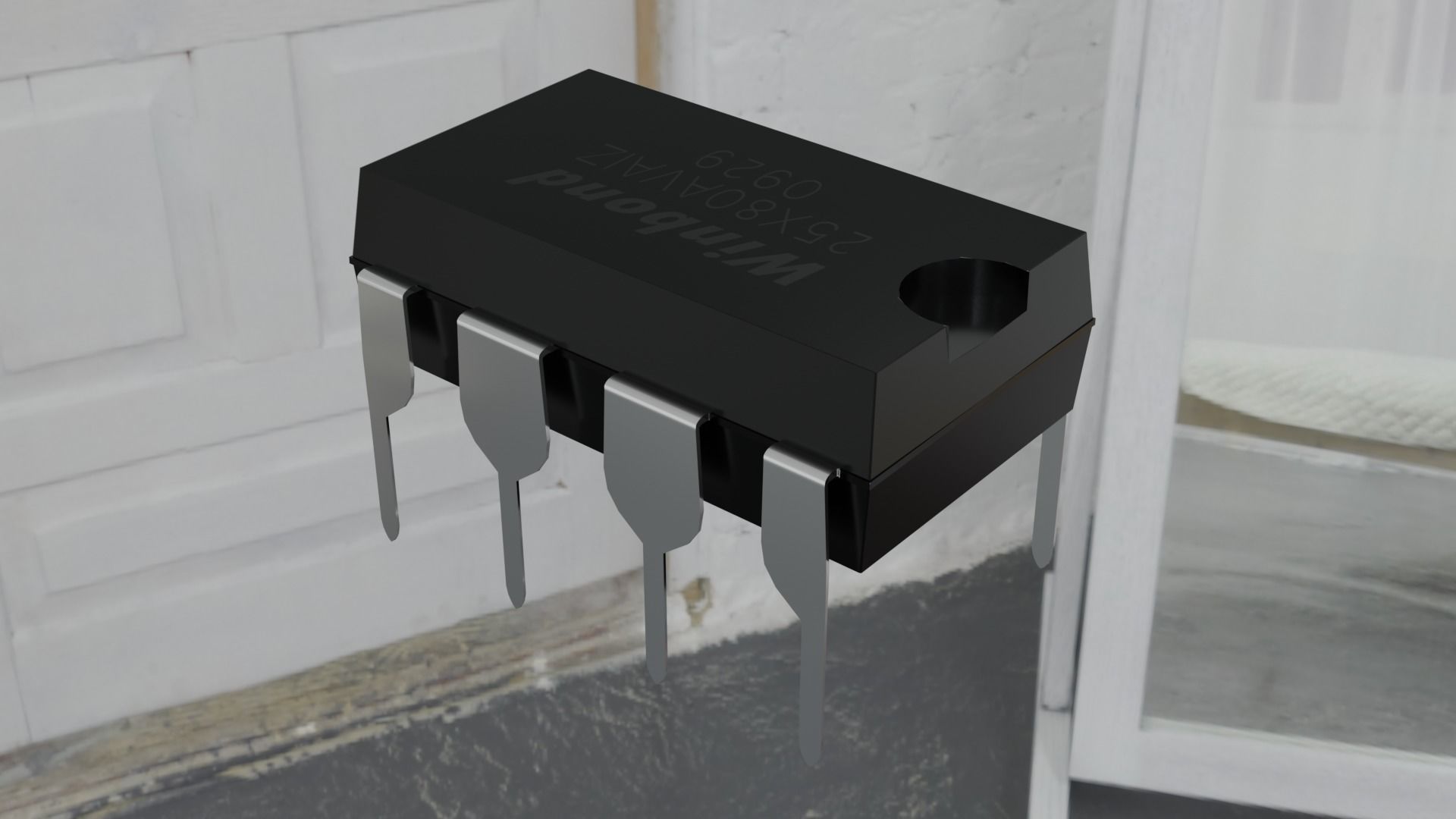 Circuit board micro chip component 3D model_16