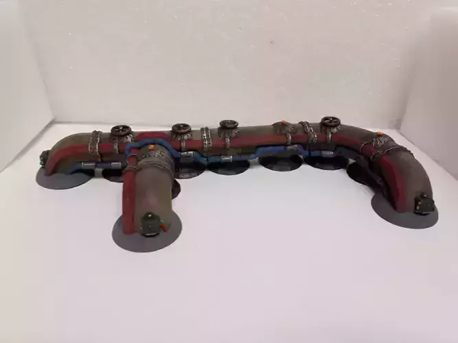 Modular industrial terrain 3D print model