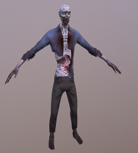 Zombie Low poly with 7 animations Low-poly 3D model