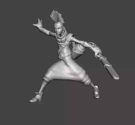Ekko 3D Model character holding sword
