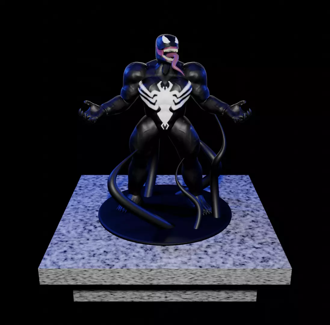Venom from the 90s spiderman animated series 3D print model_0