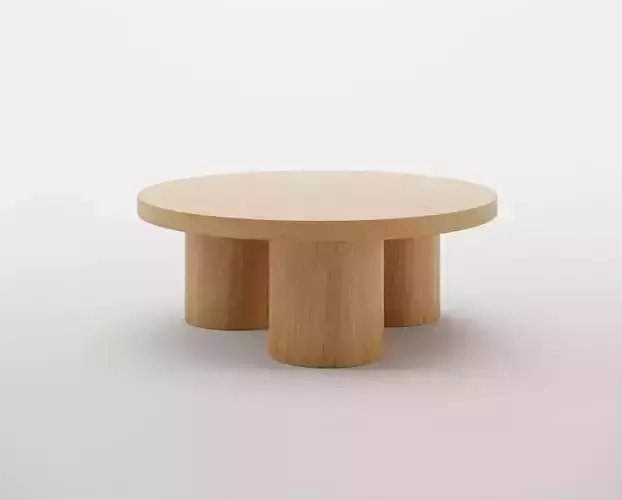 Damian 100cm wooden round coffee table - natural