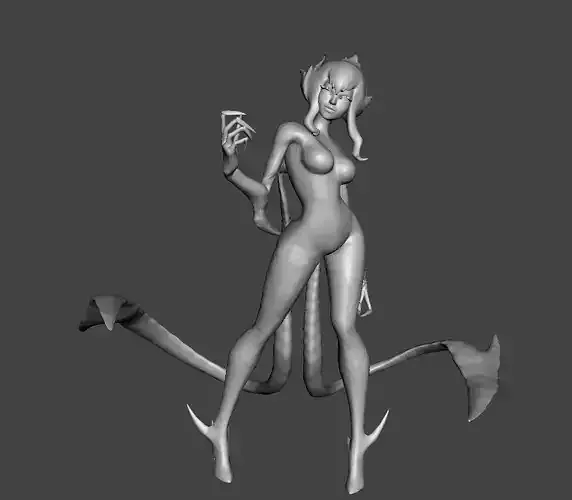 Evelynn 3D Model woman holding glass